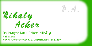 mihaly acker business card